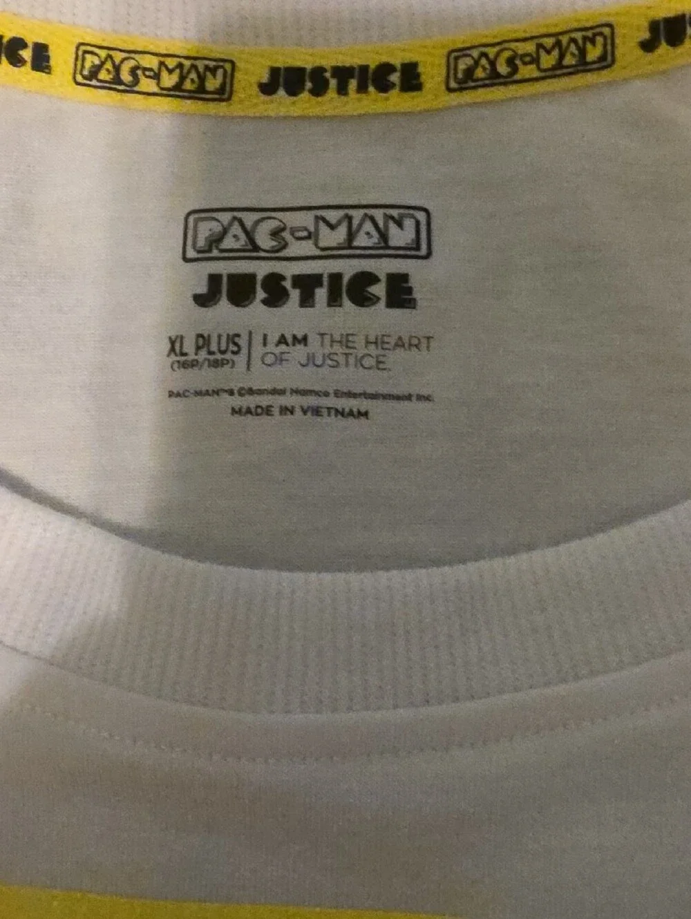 Justice White Tee with Pacman Ghosts